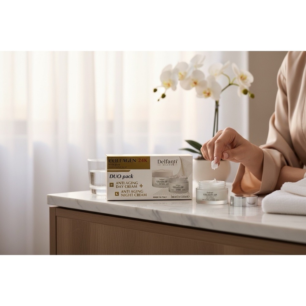 Delfanti MILANO  Duo Pack Anti Aging Collagen 24K Day + Night Creams BRAND NEW